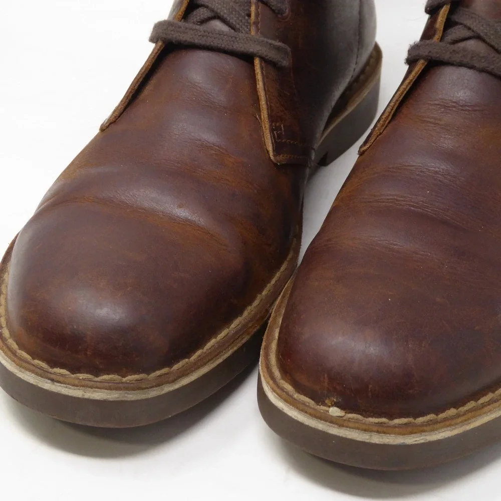 Clarks Mens Bushacre Boot Brown Leather Chukka Lace Up 9.5